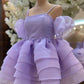 Kalte Schulterträger Puffärmel Lagen Homecoming-Kleid fg5341