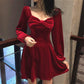 Elegantes Mini-A-Linien-Abendkleid aus Samtstoff, modisches Homecoming-Kleid, Partykleid fg5401