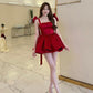 Robe de soirée à bretelles rouges fg5400