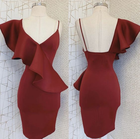 Dunkelrotes Homecoming-Partykleid fg4036