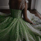 Green A line Prom Dresses Sexy Formal Evening Dress    fg4226