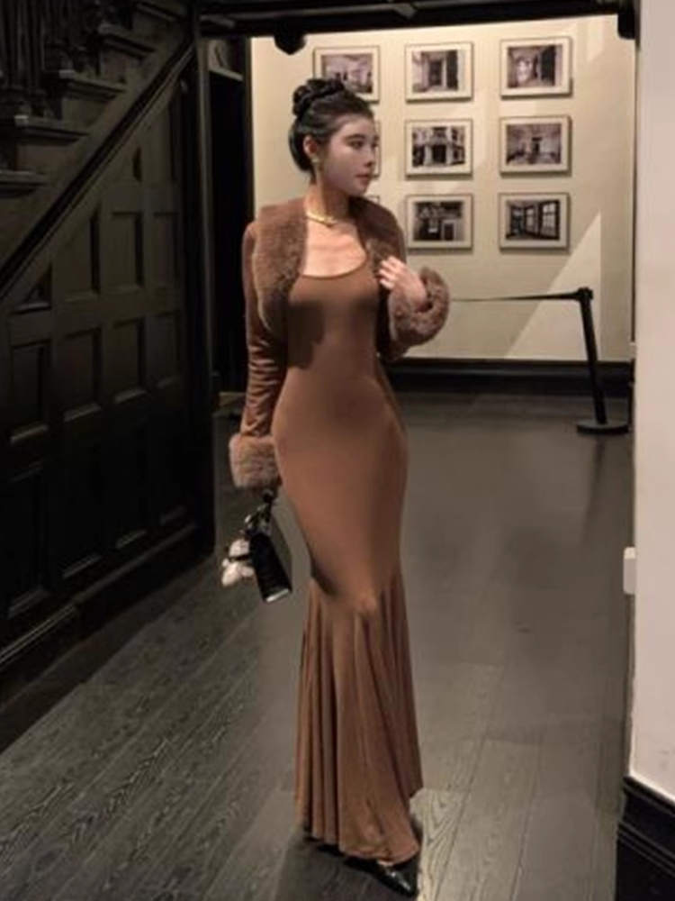 Robe de soirée longue sirène colorée à paillettes, tenue de remise de diplôme fg8362