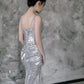 Silver Sequin Mermaid Long Prom Dress Sexy Evening Dresses   fg7666