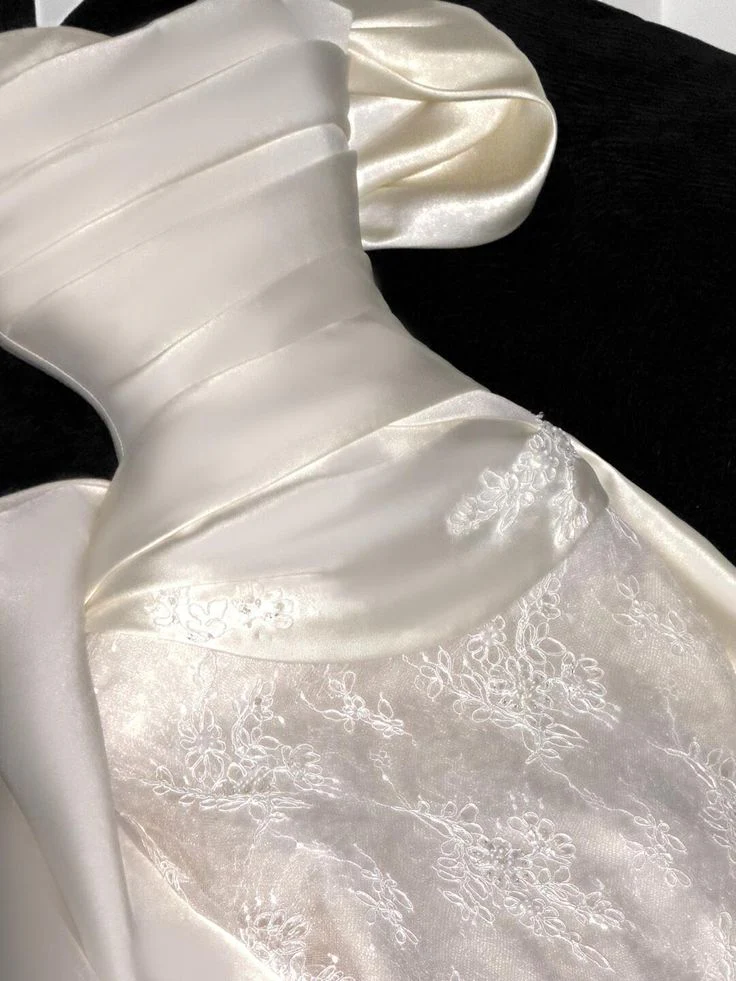 Mermaid Off The Shoulder Satin Lace wedding  Dress,Formal Evening Dress  fg8495