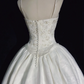 White Elegant Wedding Dress With Beads Flowers Satin Wedding Gowns  fg8593