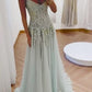 V Neck Tulle Beaded Prom Dress Classy Evening Dress Birthday Gown fg8386