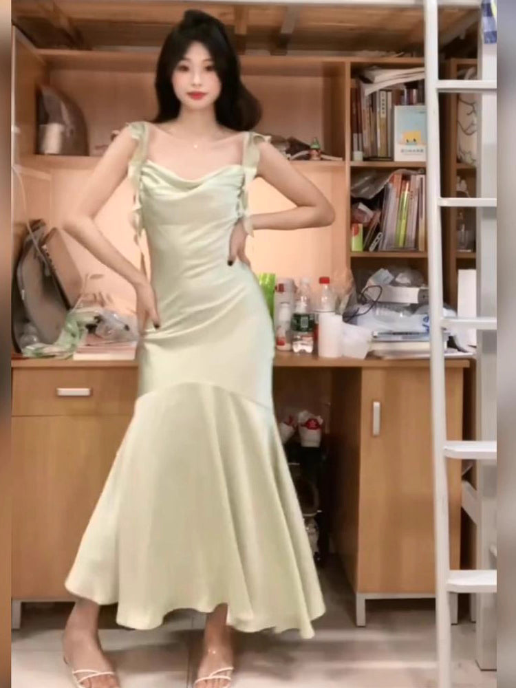 Robe de soirée longue sirène colorée à paillettes, tenue de remise de diplôme fg8362