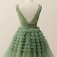 Empire Green Tulle A-line Party Dress Homecoming Dresses     fg3727