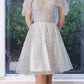 A-line Short Silver Homecoming Dress with Flutter Sleeves      fg3735