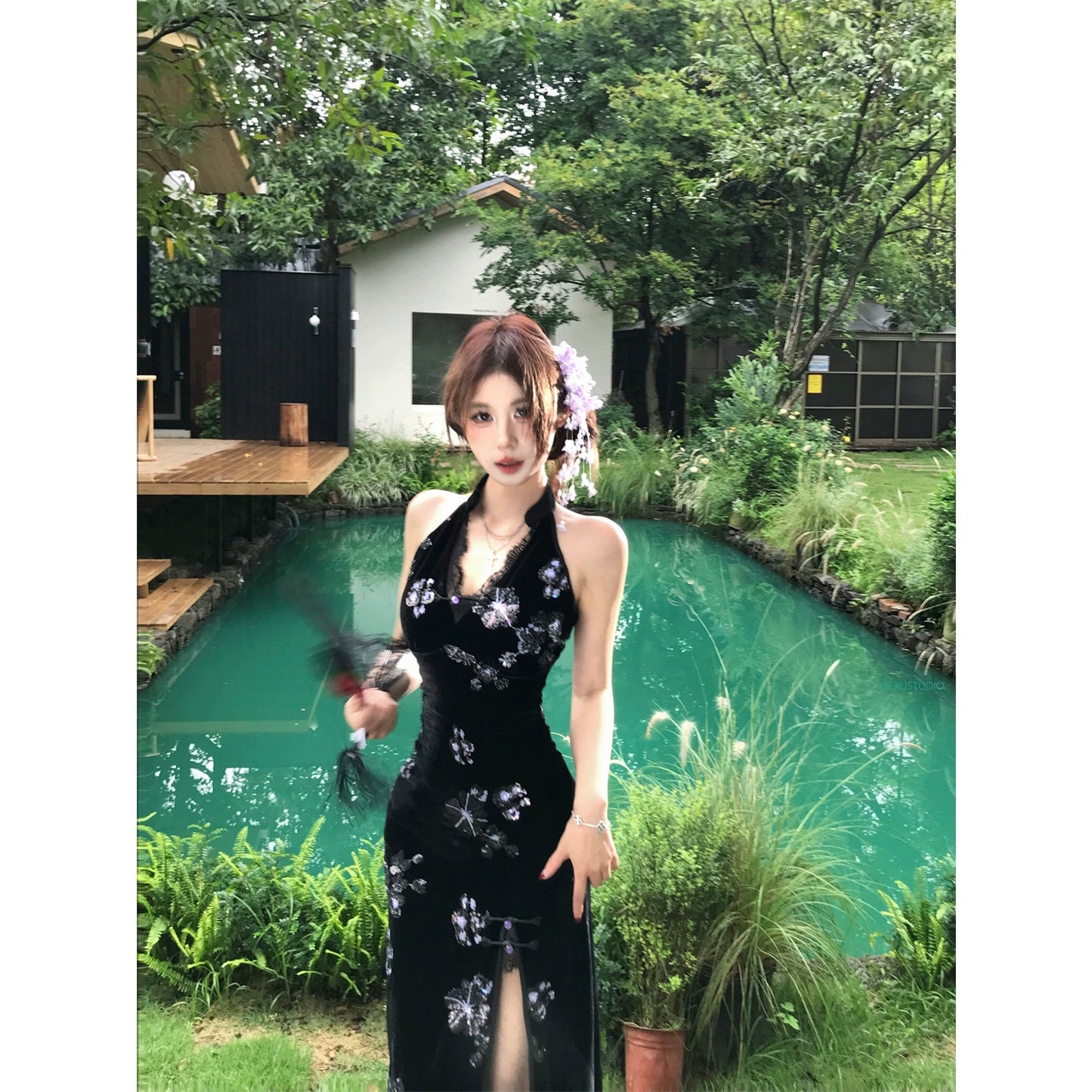 Robe de soirée longue sirène colorée à paillettes, tenue de remise de diplôme fg8362
