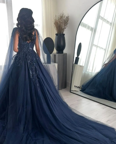 A-Linie Stickerei Pailletten Perlen Cocktail Ballkleid Abendkleid Formelle Anlässe Party für Frauen fg4412