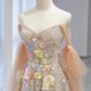 A line Straps Floral Lace Long Evening Dress Prom Dress   fg8582