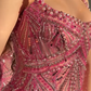 Gorgeous Pink Spaghetti Straps Sequin Beaded Long Evening Dress Formal Party Gown fg8357