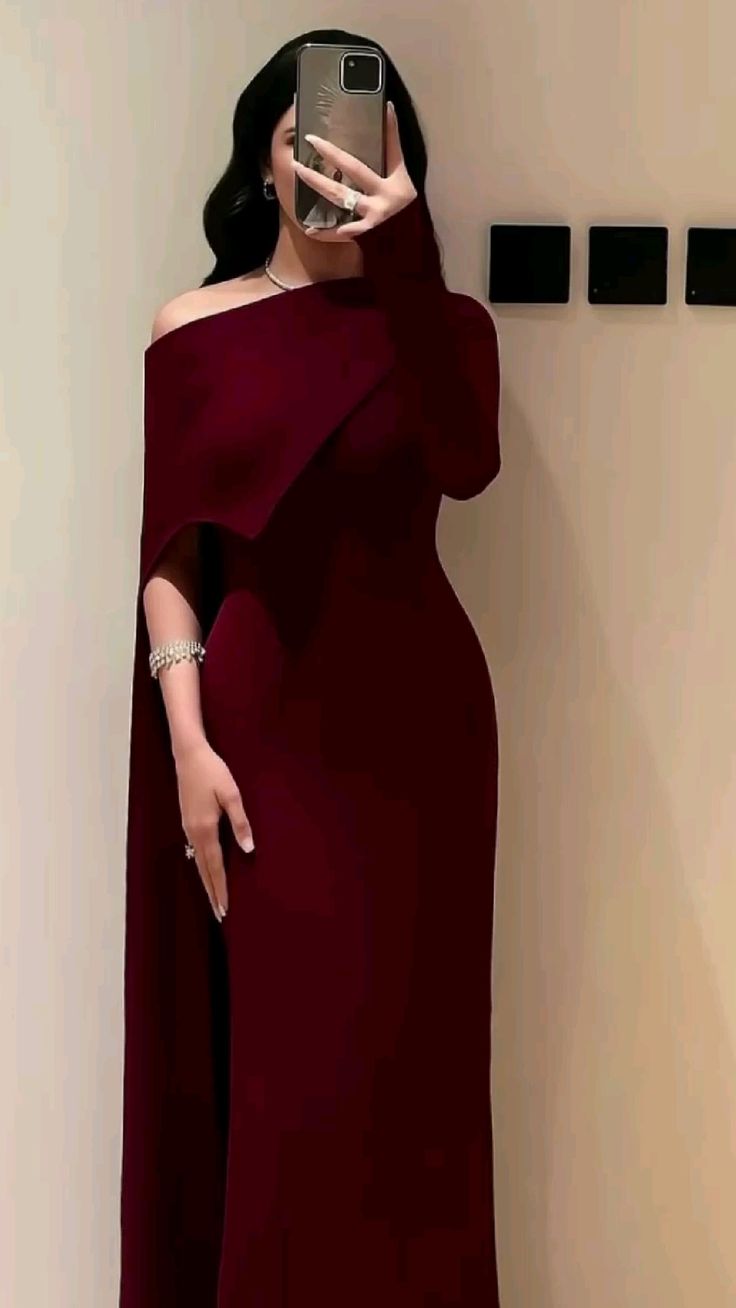 Modest Burgundy Prom Dress Graduation Dress Evening Dress fg8481