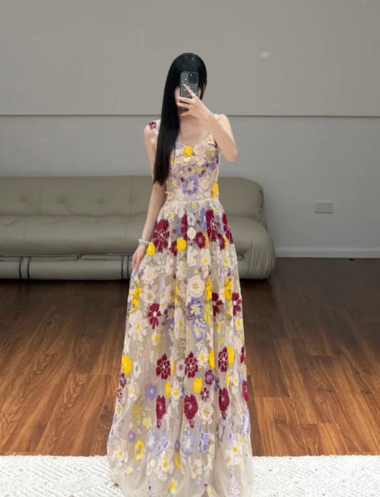 A Line Flowers Prom Party Dress Evening Dress Classy Birthday Outfit  fg8636