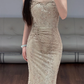 Sequins Lace Prom Party Dress Mermaid Evening Dress With Beading fg8712