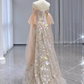 A line Straps Floral Lace Long Evening Dress Prom Dress   fg8582