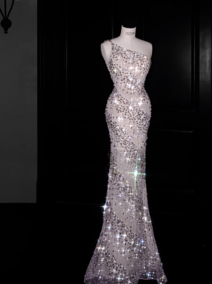 Robe de soirée longue sirène colorée à paillettes, tenue de remise de diplôme fg8362