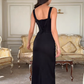 Black Mermaid Sexy Long Formal Dress Evening Party Dresses  fg7763