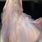 Gradient Pink Lilac Tulle Prom Party Dress Evening Dress Birthday Outfit fg8686