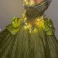 Sweetheart Ball Gown Green Long Prom Dresses Sparkly Rhinestone Tulle Green Sweet 16 Dress fg8536