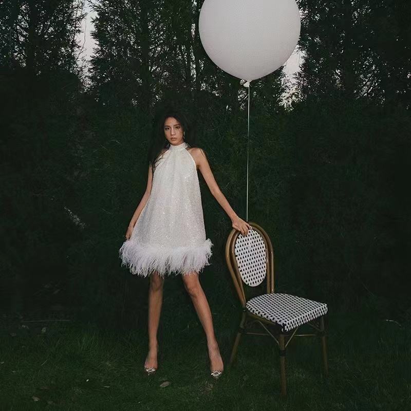 White Short Prom Dresses, Fashion Cocktail Dress    fg3488