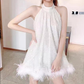 White Short Prom Dresses, Fashion Cocktail Dress    fg3488
