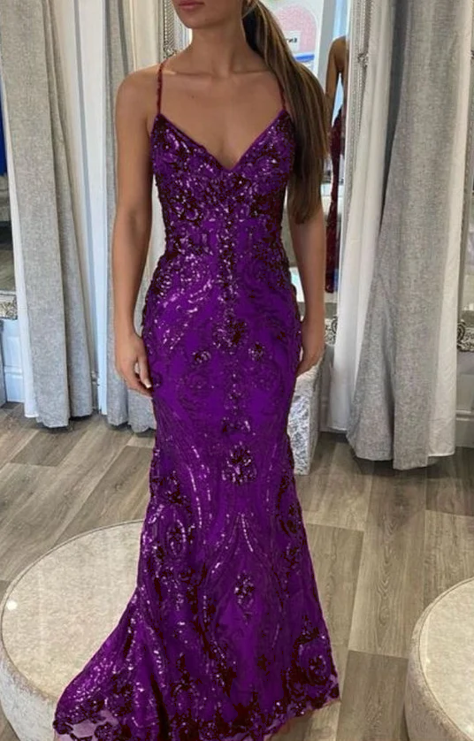 Designer Spaghettiträger Langes Meerjungfrau Ärmelloses Ballkleid fg4826