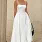 Simple Straps Sleeveless Party Dress White Prom Dress      fg5334