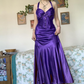 Neckholder A-Linie Satin Langes Ballkleid Vintage Formales Partykleid fg5843