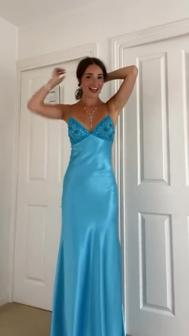 Long Evening Prom Dresses, Custom Blue Prom Dress          fg6364