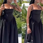 A line Black Evening Dresses, Black Prom Party Gown       fg6560
