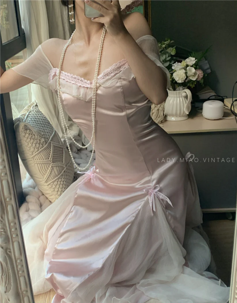 Baby pink vintage Evening Dresses        fg6691