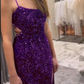 Lange Abendkleider Meerjungfrau Pailletten Ballkleid mit Schimmer fg6711
