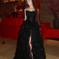 Multi-layer Shiny Elegant Dresses for Women,Luxury Party Dress,Black Prom Dress        fg6756