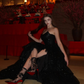 Multi-layer Shiny Elegant Dresses for Women,Luxury Party Dress,Black Prom Dress        fg6756