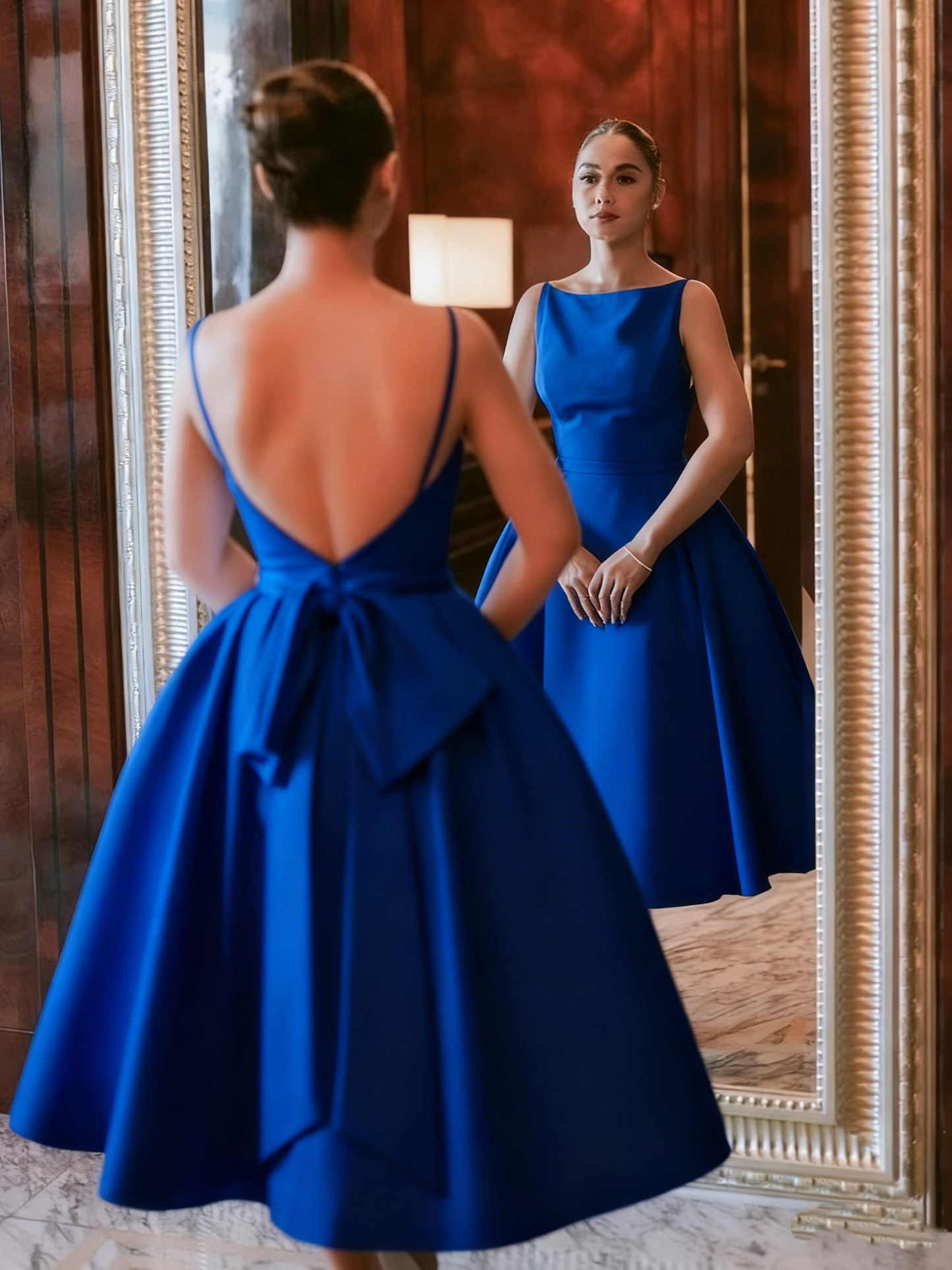 Simple White Backless Wedding Dress Evening Party Dress     fg7036