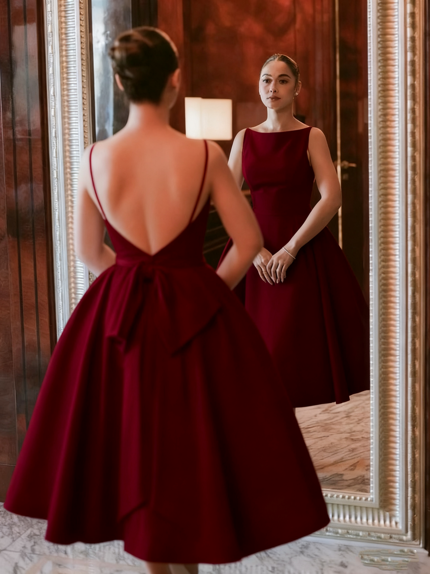 Simple White Backless Wedding Dress Evening Party Dress     fg7036