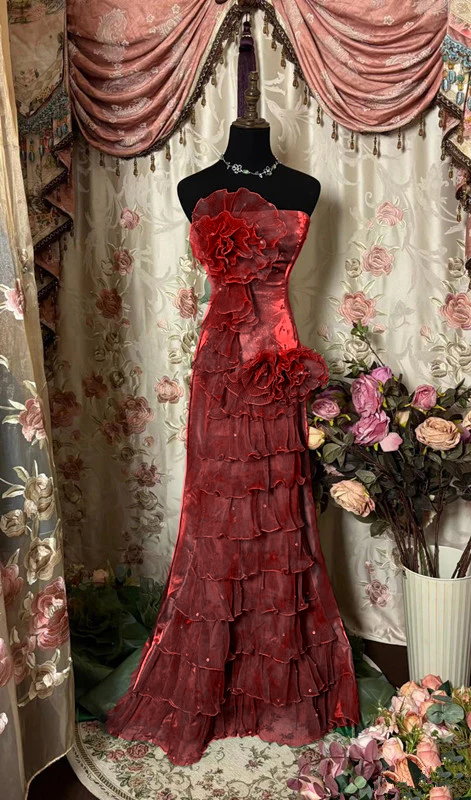 Robe de bal longue bustier verte, robe de soirée longue fg7146