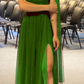 Burgundy Shinny Tulle Prom Dress, Elegant Evening Party Dress     fg7328