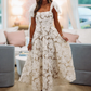 A-Linie weißes Ballkleid, Abendpartykleid für Frauen fg7445
