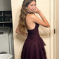 Dark Purple Tulle Prom Homecoming Dress Short Party Dress    fg7700