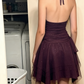 Dark Purple Tulle Prom Homecoming Dress Short Party Dress    fg7700