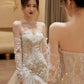 Robe de mariée longue sirène sexy, tenue de soirée fg7702