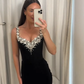 Black Mermaid Sexy Long Formal Dress Evening Party Dresses  fg7763