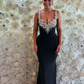 Black Mermaid Sexy Long Formal Dress Evening Party Dresses  fg7763