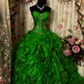 A-Linie trägerloses Vintage-Ballkleid langes Abendkleid fg8042