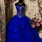 A-Linie trägerloses Vintage-Ballkleid langes Abendkleid fg8042
