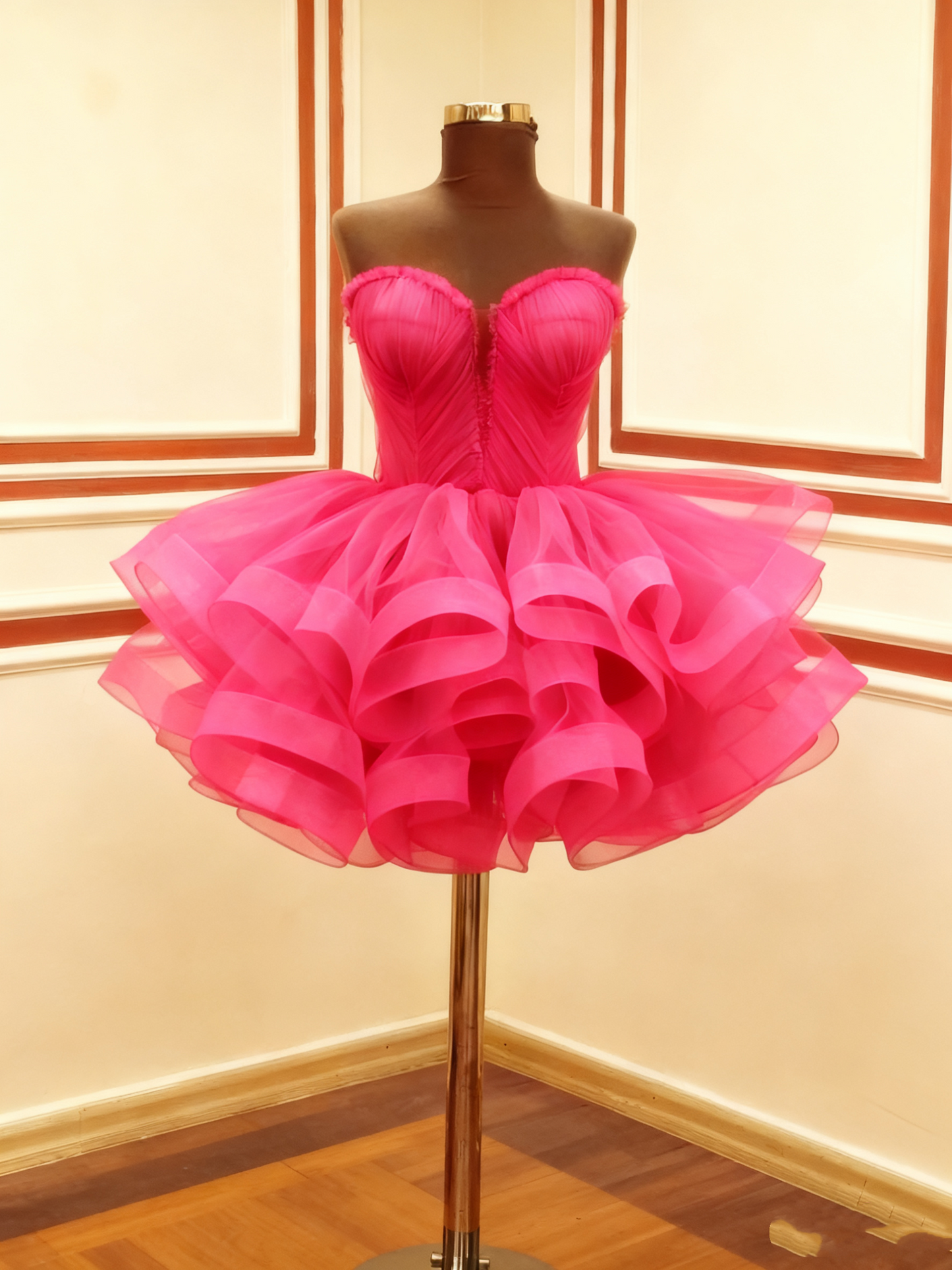 A Line Green Tulle Short Prom Dress Birthday Party Dress Homecoming Dress   fg8136