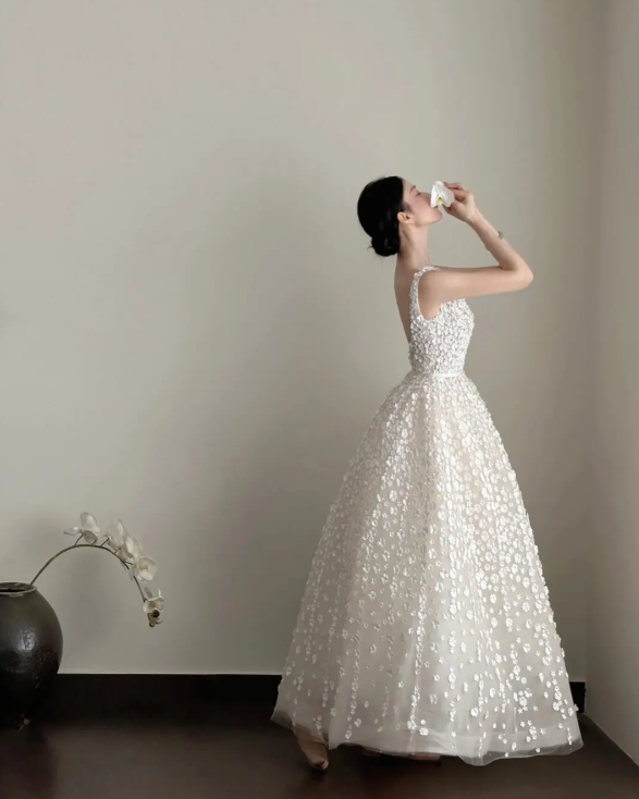 Robe de bal trapèze à fleurs, jolie tenue de soirée pour 16e anniversaire, fg8212
